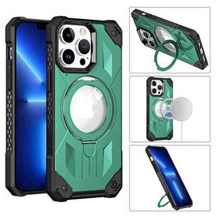 For iPhone 12 Pro Max MagSafe Magnetic Holder Phone Case(Green)