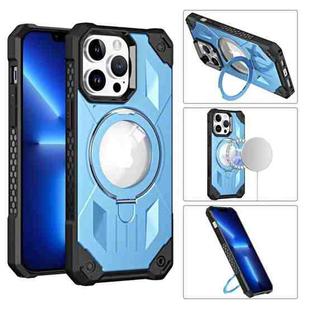 For iPhone 12 Pro MagSafe Magnetic Holder Phone Case(Sierra Blue)