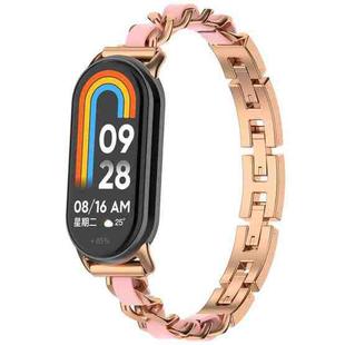 For Xiaomi Mi Band 8 Bracelet Replacement Watch Band(Rose Gold)