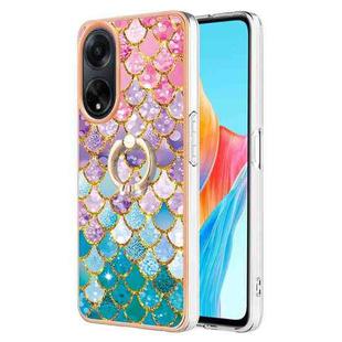 For OPPO A98 Electroplating IMD TPU Phone Case with Ring(Colorful Scales)