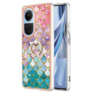 For OPPO Reno10 5G Global Electroplating IMD TPU Phone Case with Ring(Colorful Scales)