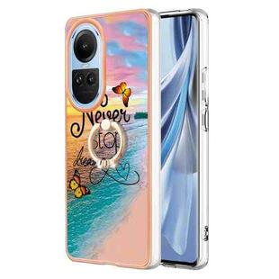 For OPPO Reno10 5G Global Electroplating IMD TPU Phone Case with Ring(Dream Butterfly)