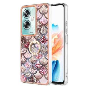 For OPPO A79 5G Global Electroplating IMD TPU Phone Case with Ring(Pink Scales)