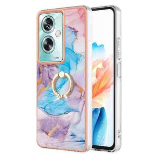 For OPPO A79 5G Global Electroplating IMD TPU Phone Case with Ring(Blue Marble)