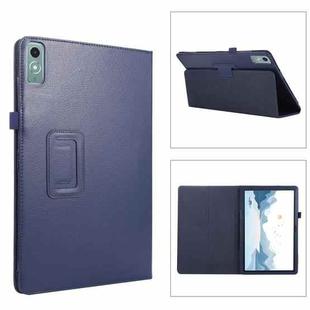For Lenovo Xiaoxin Pad Pro 12.7 Litchi Texture Leather Tablet Case(Dark Blue)