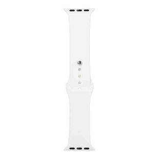 For Apple Watch Series 8&7 41mm / SE 2&6&SE&5&4 40mm / 3&2&1 38mm Silicone Watch Band, Short Section (female)(White)