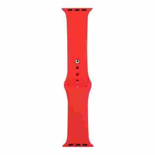 For Apple Watch Series 8&7 41mm / SE 2&6&SE&5&4 40mm / 3&2&1 38mm Silicone Watch Band, Short Section (female)(Red)