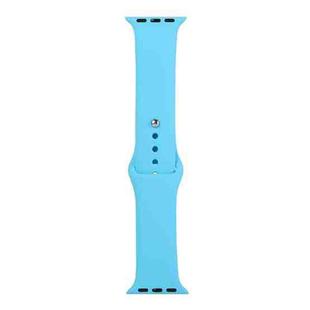 For Apple Watch Series 8&7 41mm / SE 2&6&SE&5&4 40mm / 3&2&1 38mm Silicone Watch Band, Short Section (female)(Blue)