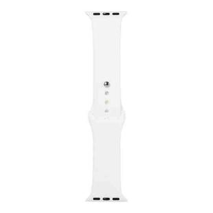 For Apple Watch Ultra 49mm / Series 8&7 45mm / SE 2&6&SE&5&4 44mm / 3&2&1 42mm Silicone Watch Band, Short Section (female)(White)