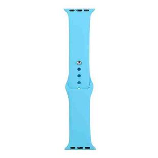For Apple Watch Ultra 49mm / Series 8&7 45mm / SE 2&6&SE&5&4 44mm / 3&2&1 42mm Silicone Watch Band, Short Section (female)(Blue)