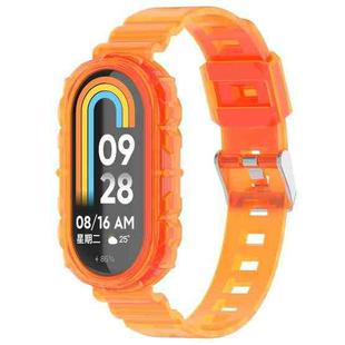 For Xiaomi Mi Band 8 Integrated Transparent Silicone Watch Band(Orange)