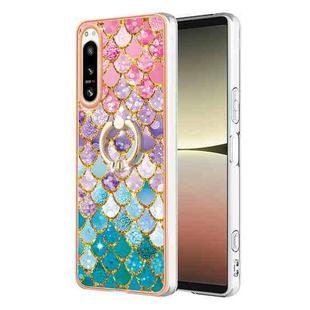 For Sony Xperia 5 IV Electroplating IMD TPU Phone Case with Ring(Colorful Scales)