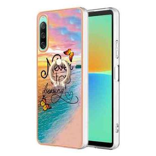 For Sony Xperia 10 IV Electroplating IMD TPU Phone Case with Ring(Dream Butterfly)