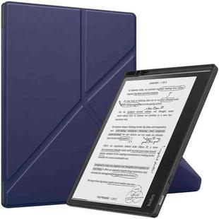 For Kobo Elipsa 2E Solid Color Deformation TPU Leather Smart Tablet Case(Dark Blue)