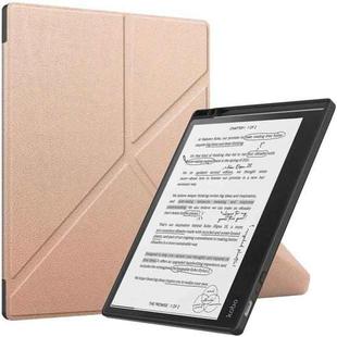 For Kobo Elipsa 2E Solid Color Deformation TPU Leather Smart Tablet Case(Rose Gold)