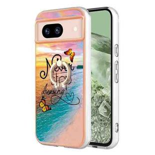 For Google Pixel 8a Electroplating IMD TPU Phone Case with Ring(Dream Butterfly)