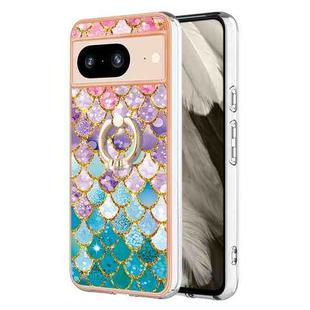 For Google Pixel 8 Electroplating IMD TPU Phone Case with Ring(Colorful Scales)