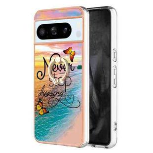 For Google Pixel 8 Pro Electroplating IMD TPU Phone Case with Ring(Dream Butterfly)