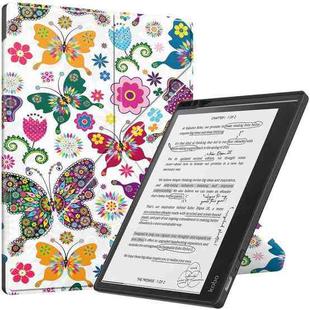For Kobo Elipsa 2E Painted Deformation TPU Leather Smart Tablet Case(Colorful Butterflies)