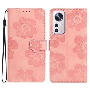 For Xiaomi 12 Lite Flower Embossing Pattern Leather Phone Case(Pink)
