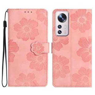 For Xiaomi 12 Pro Flower Embossing Pattern Leather Phone Case(Pink)