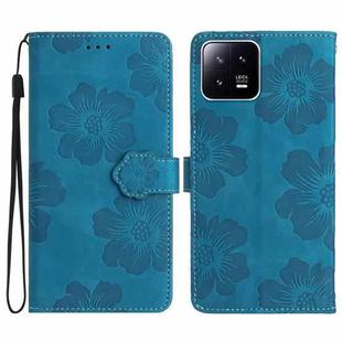 For Xiaomi 13 Pro Flower Embossing Pattern Leather Phone Case(Blue)