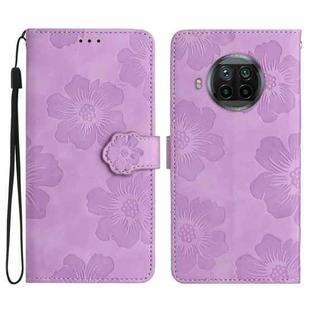 For Xiaomi Mi 10T Lite 5G Flower Embossing Pattern Leather Phone Case(Purple)