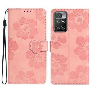 For Xiaomi Redmi 10 2022 Flower Embossing Pattern Leather Phone Case(Pink)