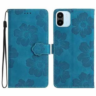 For Xiaomi Redmi A1 Flower Embossing Pattern Leather Phone Case(Blue)