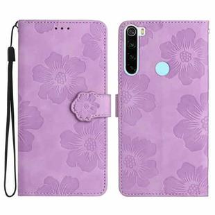For Xiaomi Redmi Note 8T Flower Embossing Pattern Leather Phone Case(Purple)