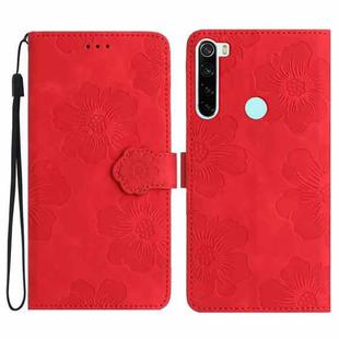 For Xiaomi Redmi Note 8T Flower Embossing Pattern Leather Phone Case(Red)