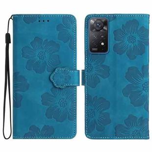 For Xiaomi Redmi Note 11 Pro 5G Global Flower Embossing Pattern Leather Phone Case(Blue)