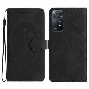 For Xiaomi Redmi Note 11 Pro 5G Global Flower Embossing Pattern Leather Phone Case(Black)