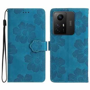 For Xiaomi Redmi Note 12S Flower Embossing Pattern Leather Phone Case(Blue)