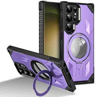 For Samsung Galaxy S23 Ultra 5G MagSafe Magnetic Holder Phone Case(Dark Purple)