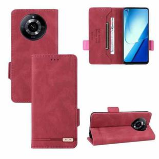 For Realme 11 5G Magnetic Clasp Leather Phone Case(Red)