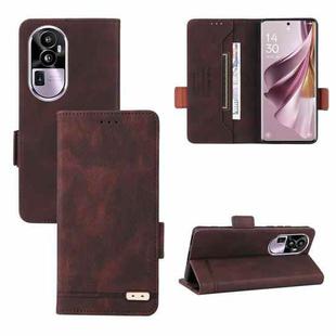For OPPO Reno10 Pro Magnetic Clasp Leather Phone Case(Brown)