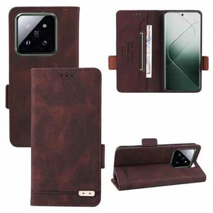 For Xiaomi 14 Pro Magnetic Clasp Leather Phone Case(Brown)