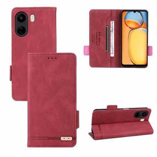 For Xiaomi Redmi 13C Magnetic Clasp Leather Phone Case(Red)