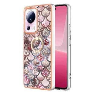 For Xiaomi 13 Lite 5G Electroplating IMD TPU Phone Case with Ring(Pink Scales)