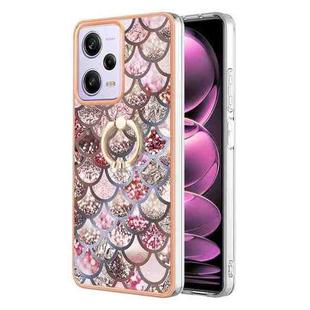 For Xiaomi Poco X5 Pro 5G Electroplating IMD TPU Phone Case with Ring(Pink Scales)