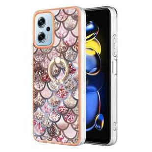 For Xiaomi Redmi Note 11T Pro/Note 11T Pro+ Electroplating IMD TPU Phone Case with Ring(Pink Scales)