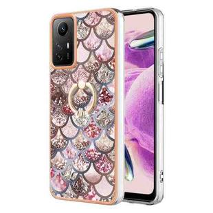 For Xiaomi Redmi Note 12S 4G Electroplating IMD TPU Phone Case with Ring(Pink Scales)