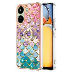 For Xiaomi Redmi 13C 4G Electroplating IMD TPU Phone Case with Ring(Colorful Scales)