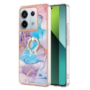 For Xiaomi Redmi Note 13 Pro 5G Global Electroplating IMD TPU Phone Case with Ring(Blue Marble)