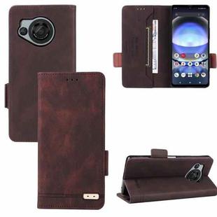 For Sharp Aquos R8 Magnetic Clasp Leather Phone Case(Brown)