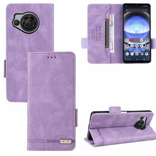 For Sharp Aquos R8 Magnetic Clasp Leather Phone Case(Purple)