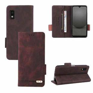 For Sharp Aquos Wish 3 Magnetic Clasp Leather Phone Case(Brown)