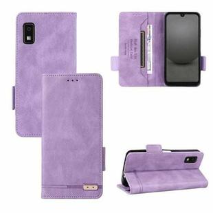 For Sharp Aquos Wish 3 Magnetic Clasp Leather Phone Case(Purple)