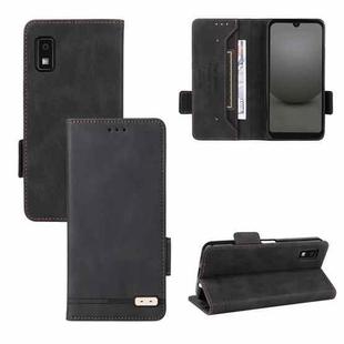 For Sharp Aquos Wish 3 Magnetic Clasp Leather Phone Case(Black)